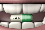 3d illustration antidepressant pill