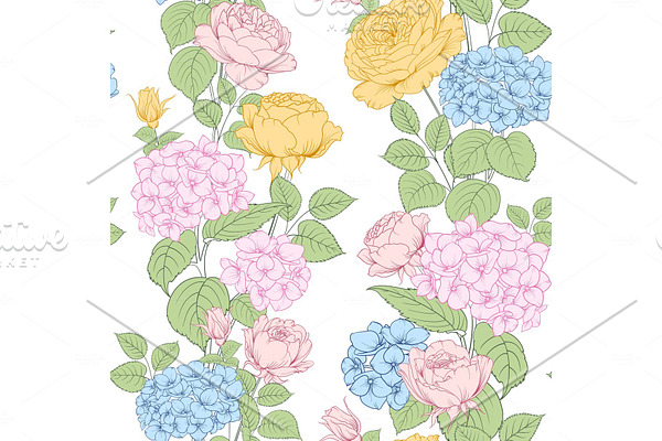 Seamless pattern of rose