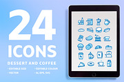 24 Icons Dessert and Coffee