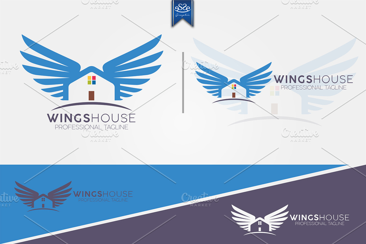 Wings House Logo in Logo Templates - product preview 8