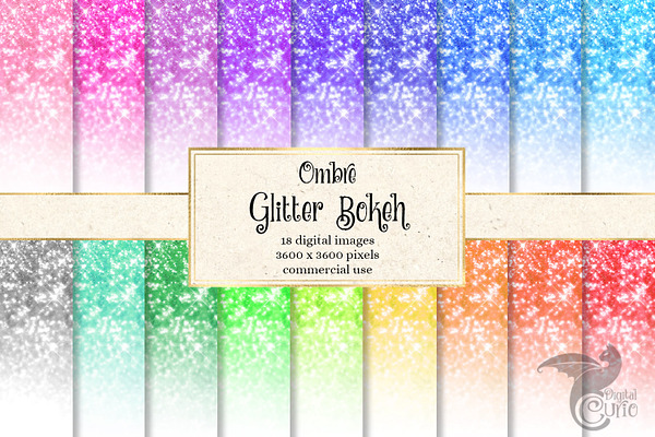 Ombre Glitter Bokeh Backgrounds