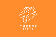 Cheese line icon. Cheese store logo