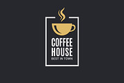 Coffee cup logo. Coffee house label