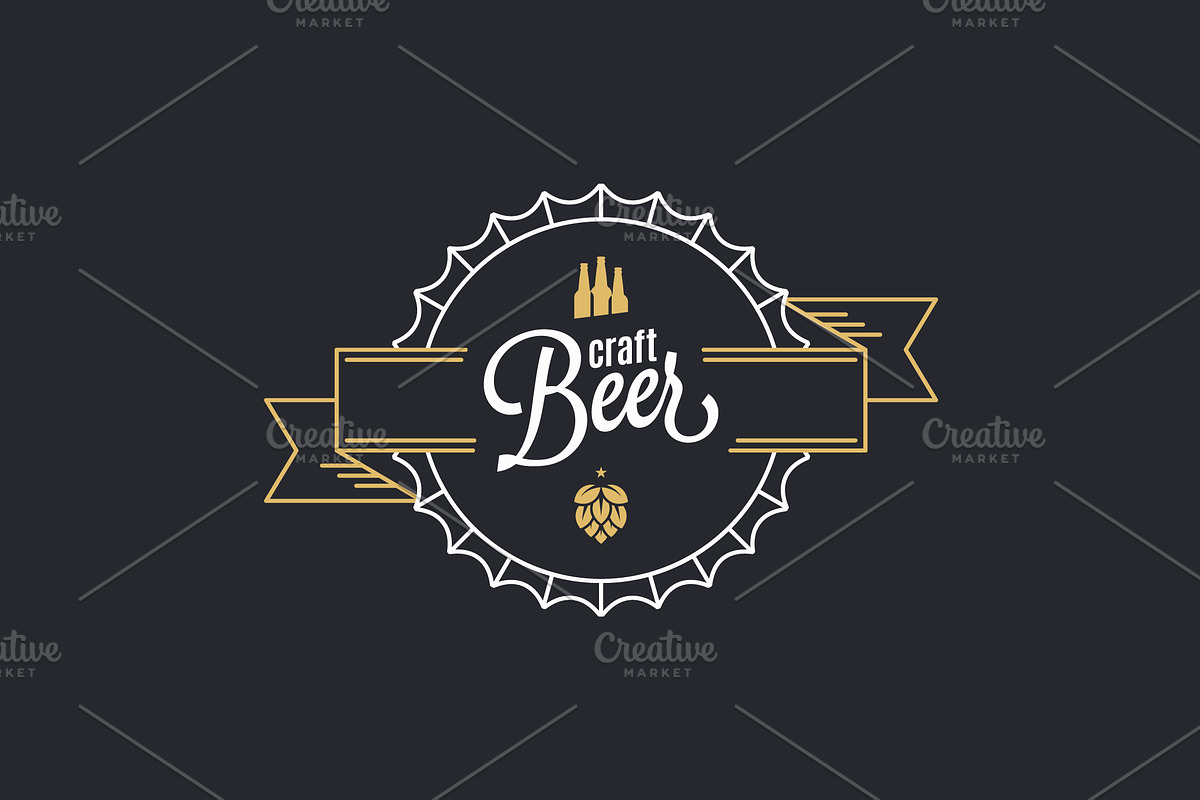 Beer cap logo. Craft beer stamp. in Objects - product preview 8