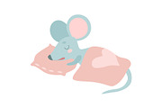 Cute Mouse Animal Sleeping on Its
