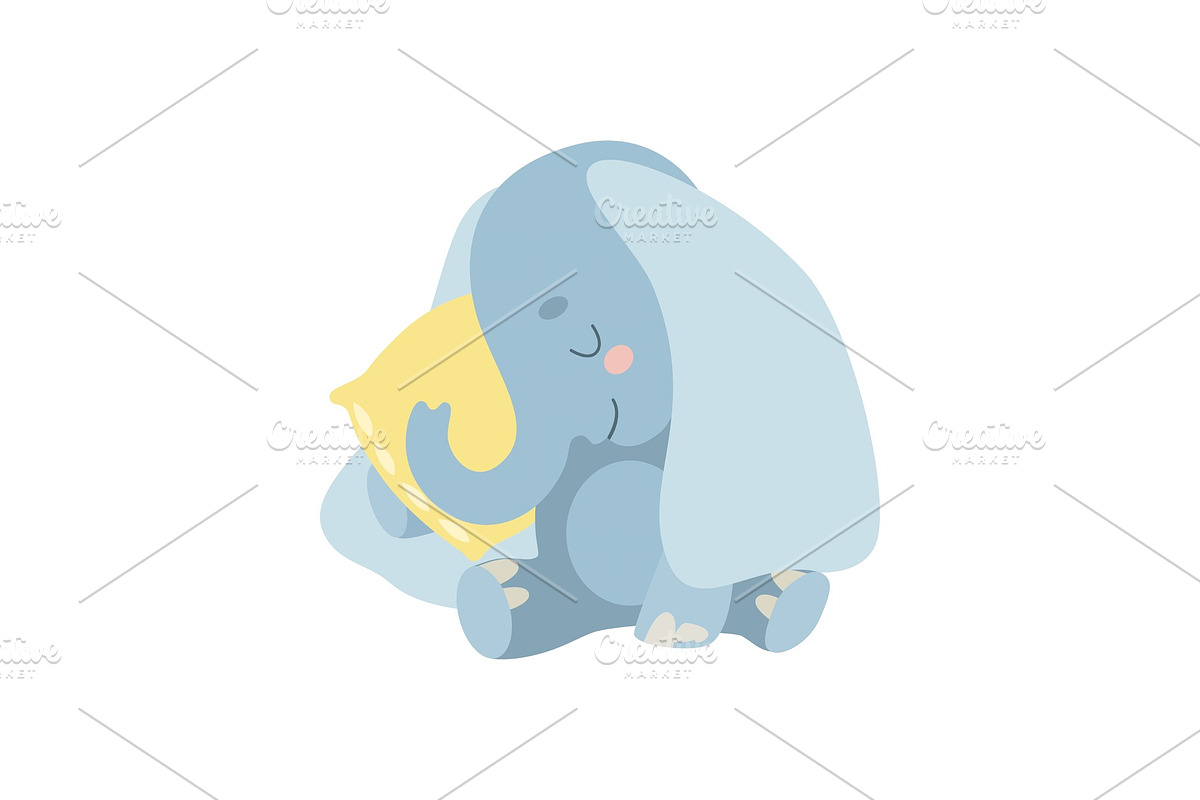 Cute Baby Elephant Animal Sleeping in Illustrations - product preview 8
