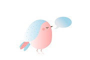 Cute bird with speech bubble