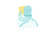 Cute Octopus Sea Creature Sleeping