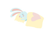 Cute Bunny Animal Sleeping on Its