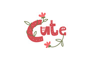Cute Girlish Design Element with
