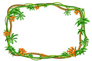 Twisted wild lianas branches frame
