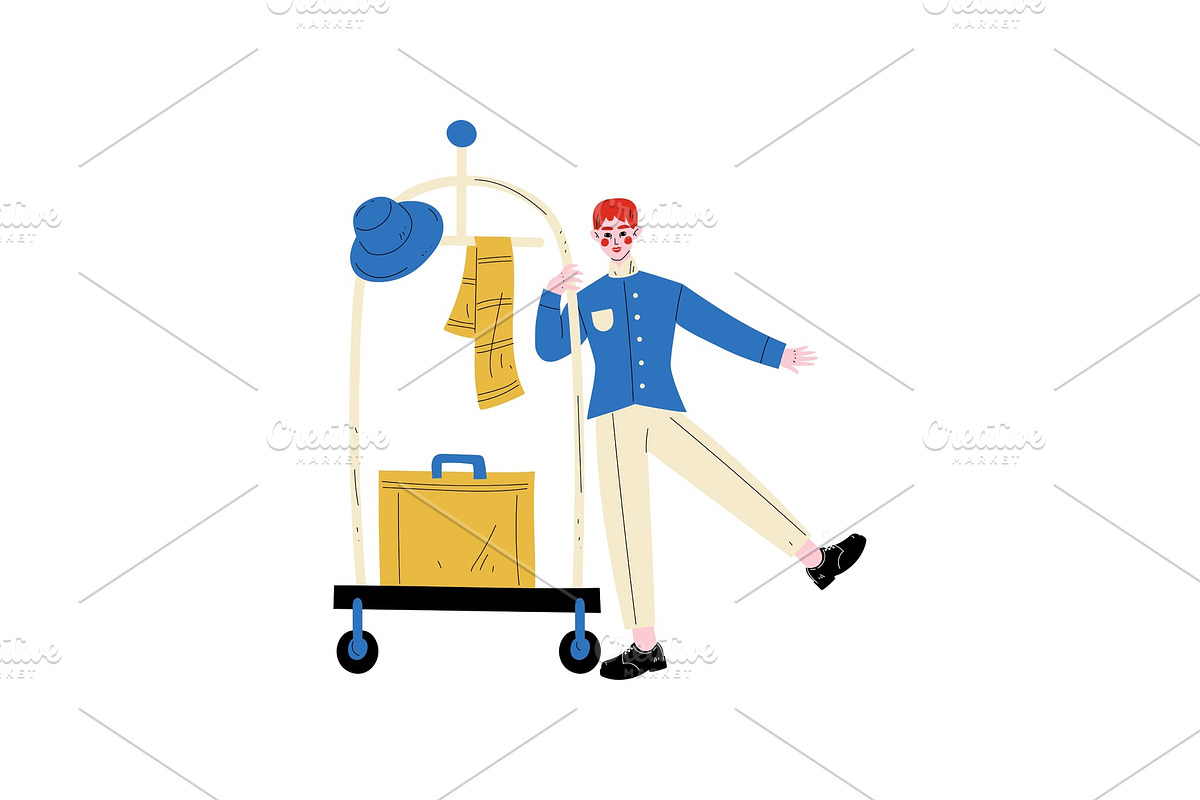 Bellhop, Bellboy or Bellman with in Illustrations - product preview 8
