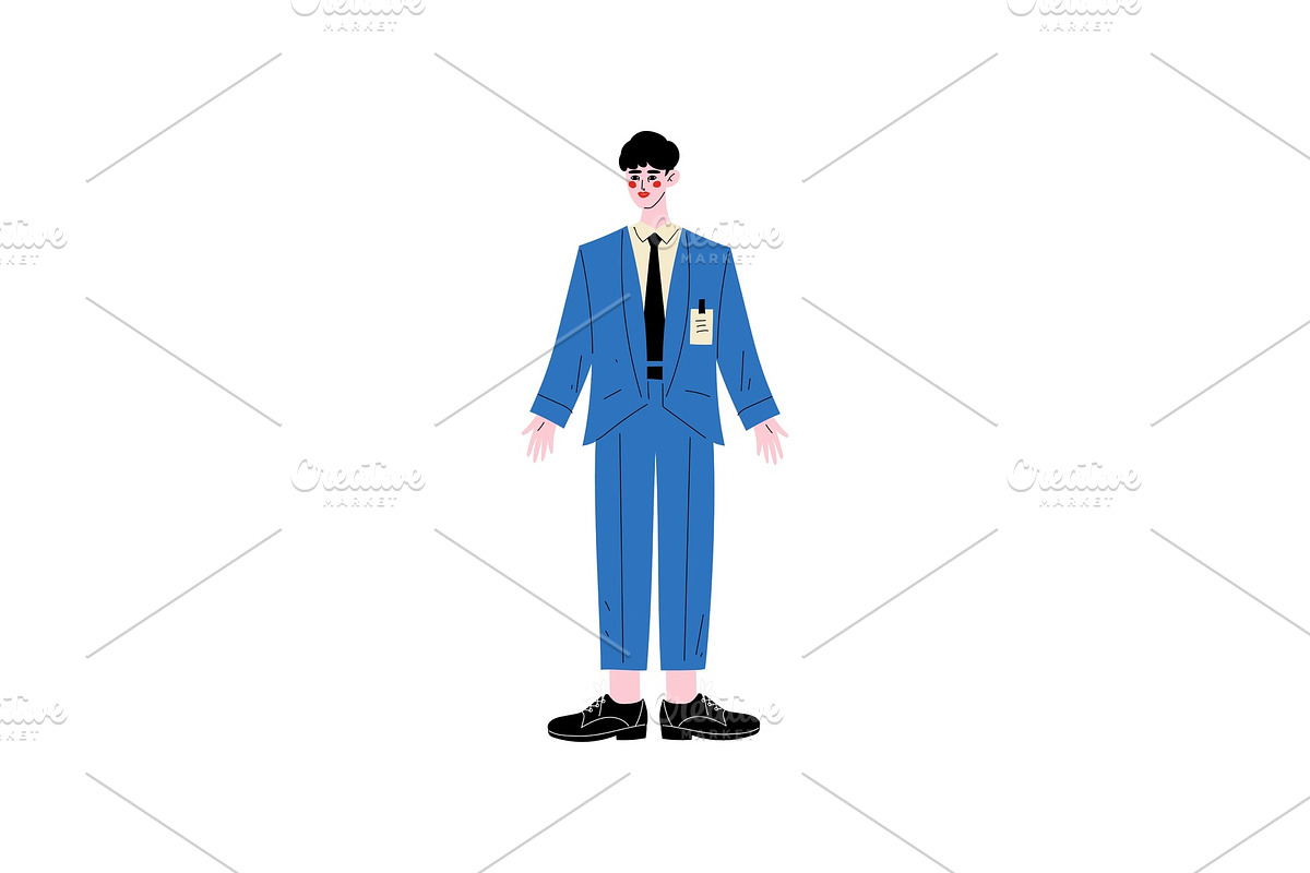 Male Hotel Manager or Administrator in Illustrations - product preview 8