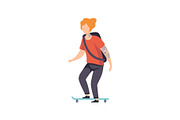 Young Man Riding Skateboard, Guy