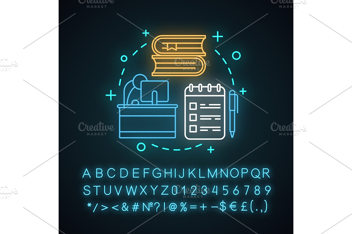 Homework neon light concept icon in Icons - product preview 8