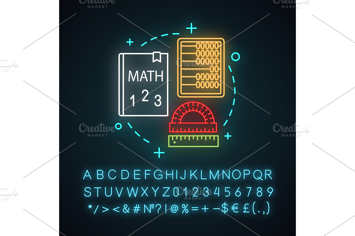 Math neon light concept icon in Icons - product preview 8