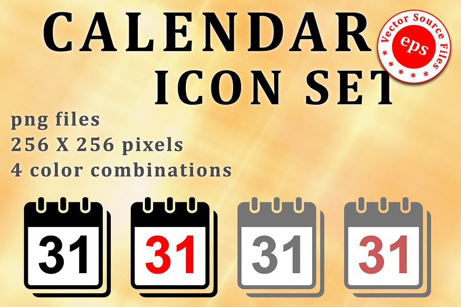 Calendar icon set in Calendar Icons - product preview 8