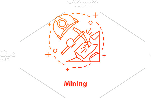 Mining industry concept icon