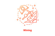 Mining industry concept icon