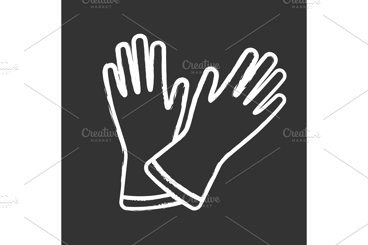 Household gloves chalk icon in Icons - product preview 8