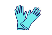 Household gloves color icon