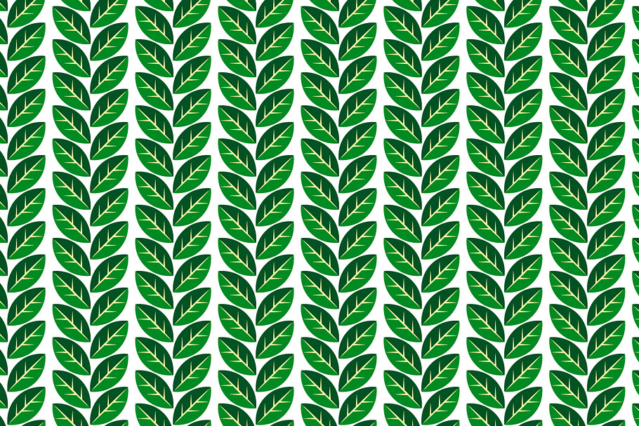 Green leaves seamless pattern in Patterns - product preview 8