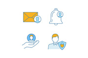 Customer retention color icons set