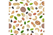 Vector Seamless Pattern with Nuts