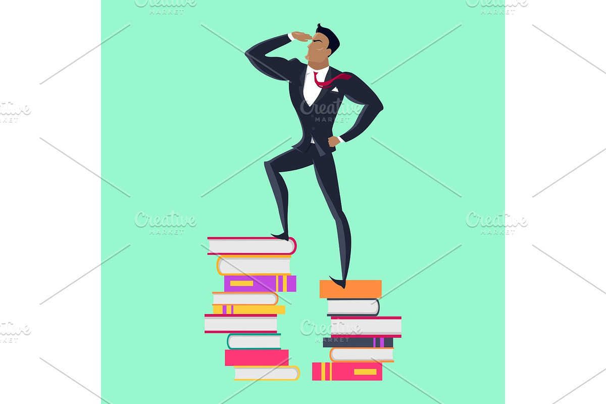 Businessman on Stack of Books in Illustrations - product preview 8