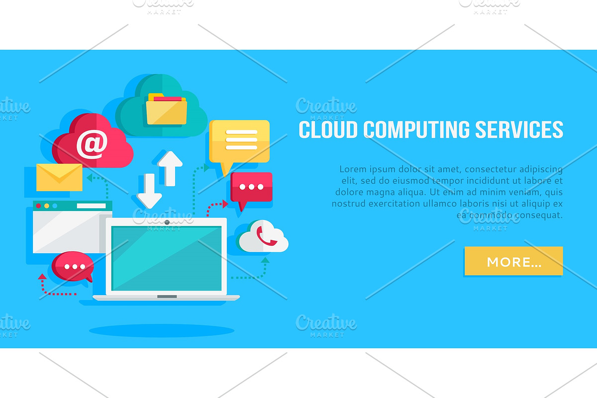 Cloud Computing Services Banner in Illustrations - product preview 8