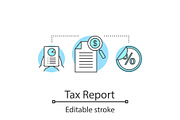 Tax report concept icon
