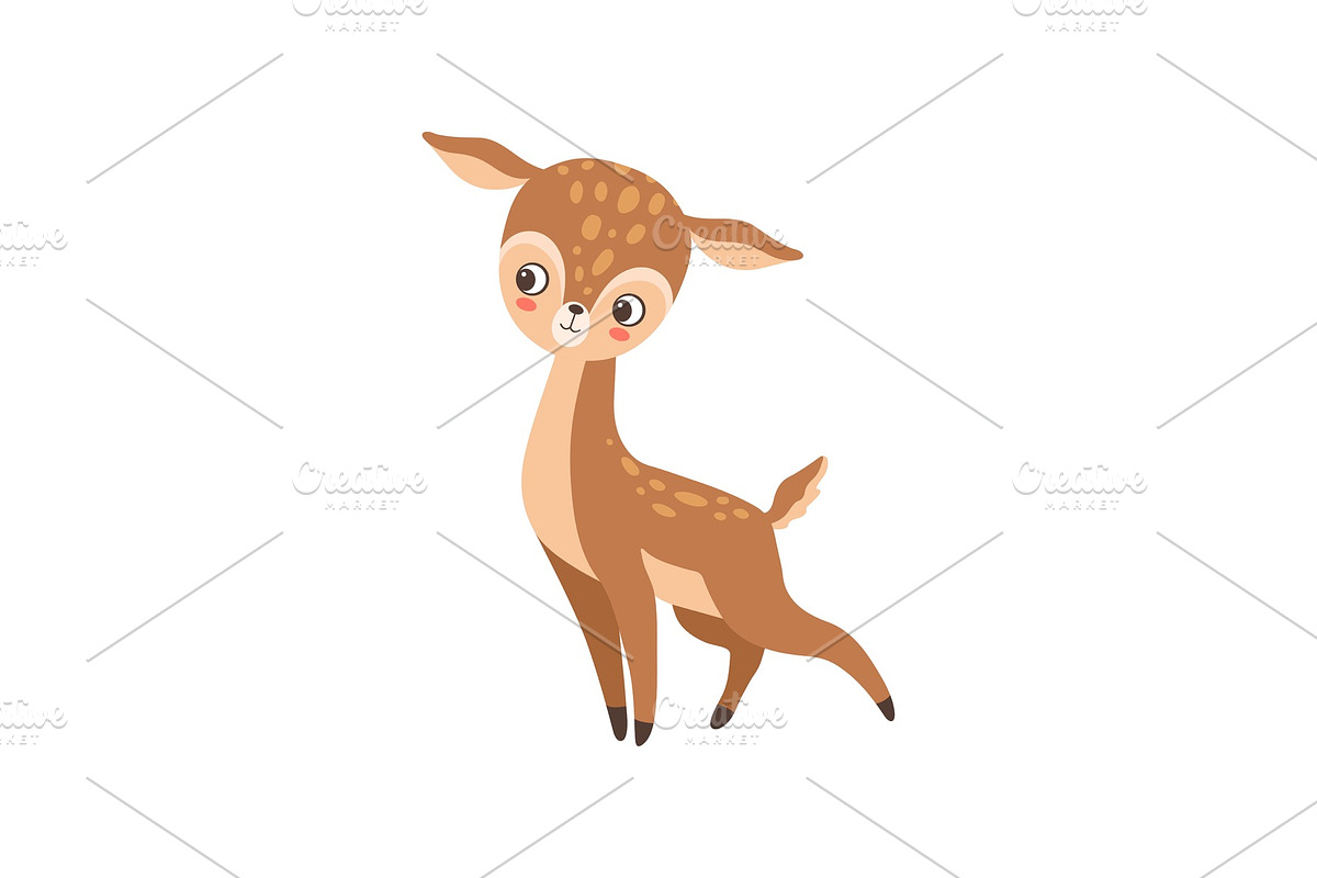 Cute Baby Deer Forest Fawn Animal in Illustrations - product preview 8