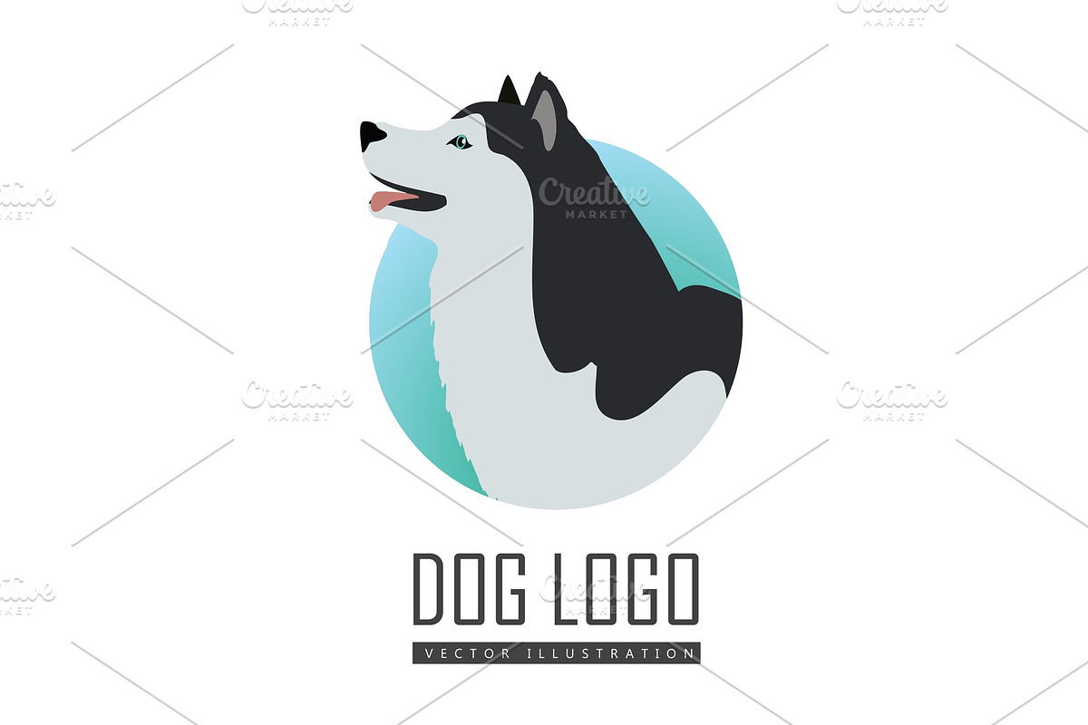 Dog Logo Vector Husky or Alaskan in Illustrations - product preview 8