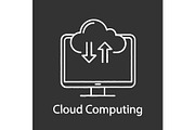 Cloud computing chalk icon