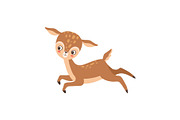 Cute Baby Deer Happily Jumping