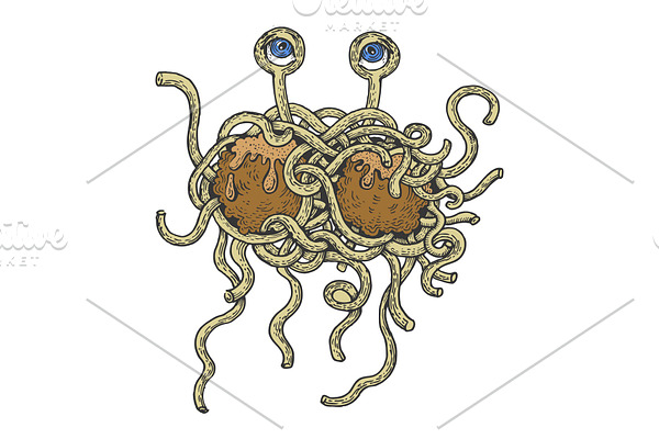 Flying spaghetti monster color