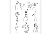 Hand drawn dance icons