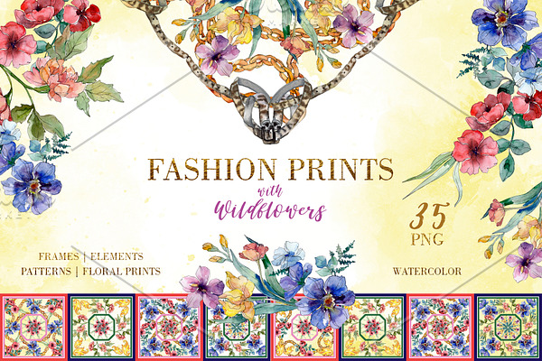 Fashion prints with Wildflowers