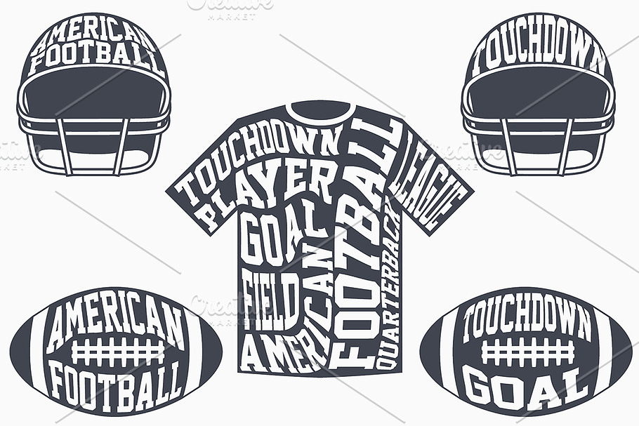 American football with typography | Creative Daddy