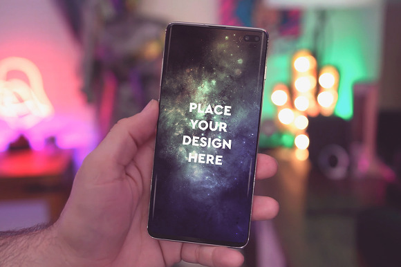 12 PSD Galaxy S10 Mockup in Mobile & Web Mockups - product preview 12