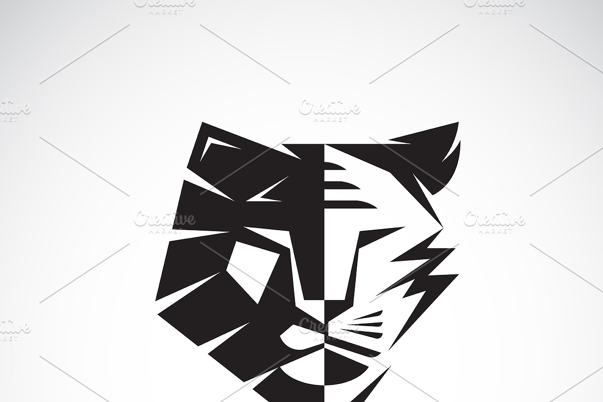 Half face lion and half face tiger. in Icons - product preview 8