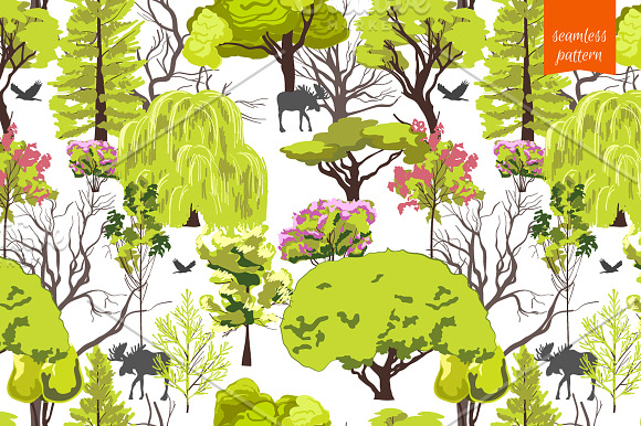 Trees Flat Set in Illustrations - product preview 1