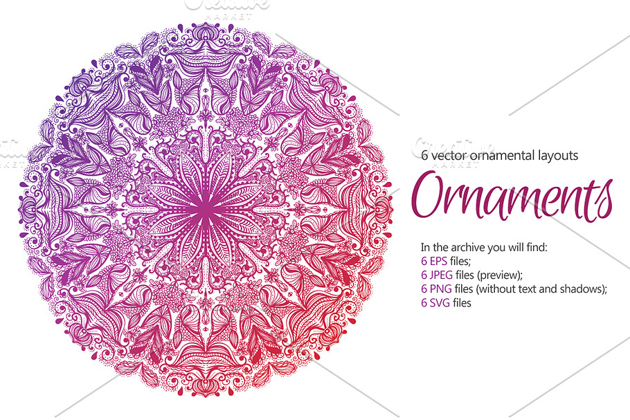 Ornamental Mandala Set in Illustrations - product preview 8