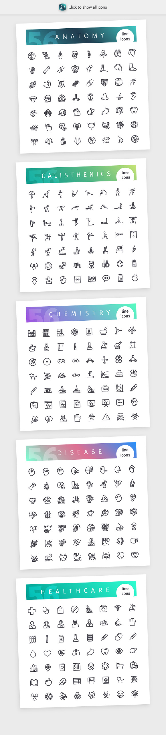 Health 700+ Line Icons Bundle in Health Icons - product preview 1
