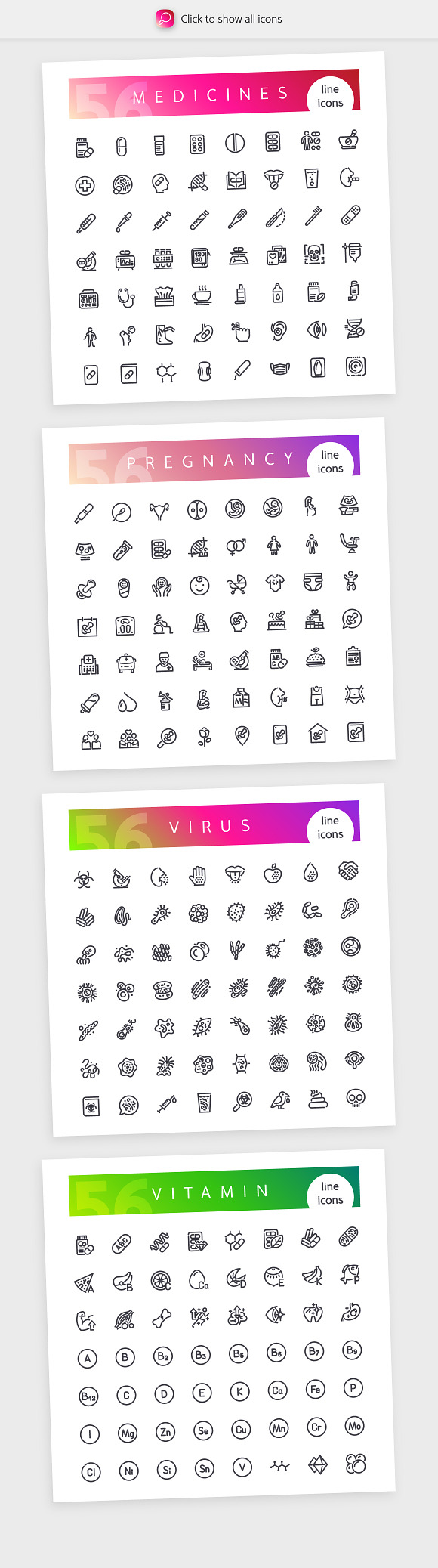Health 700+ Line Icons Bundle in Health Icons - product preview 3
