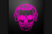Angry skull with hairstyle