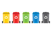 Set of Recycle Bins with Recycle