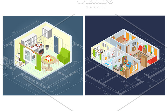 Interior Elements Isometric Set in Illustrations - product preview 3