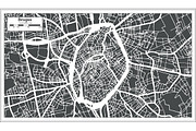 Bruges City Map in Retro Style.