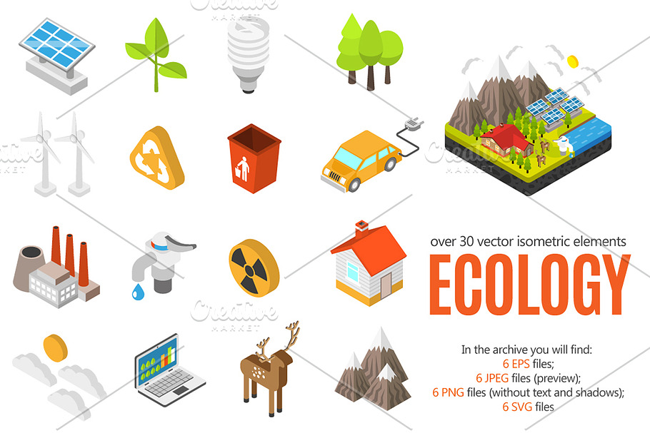 Isometric Ecology Set in Illustrations - product preview 8